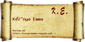 Kónya Emma névjegykártya