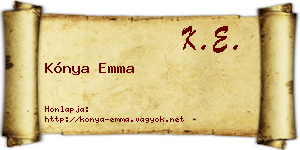 Kónya Emma névjegykártya